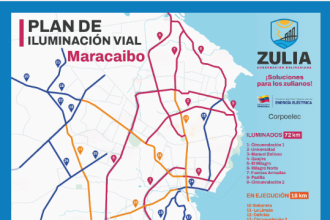 En solo 100 días de gobierno, nueve grandes avenidas de Maracaibo ya exhiben casi 100 kilómetros de alumbrado totalmente listos.